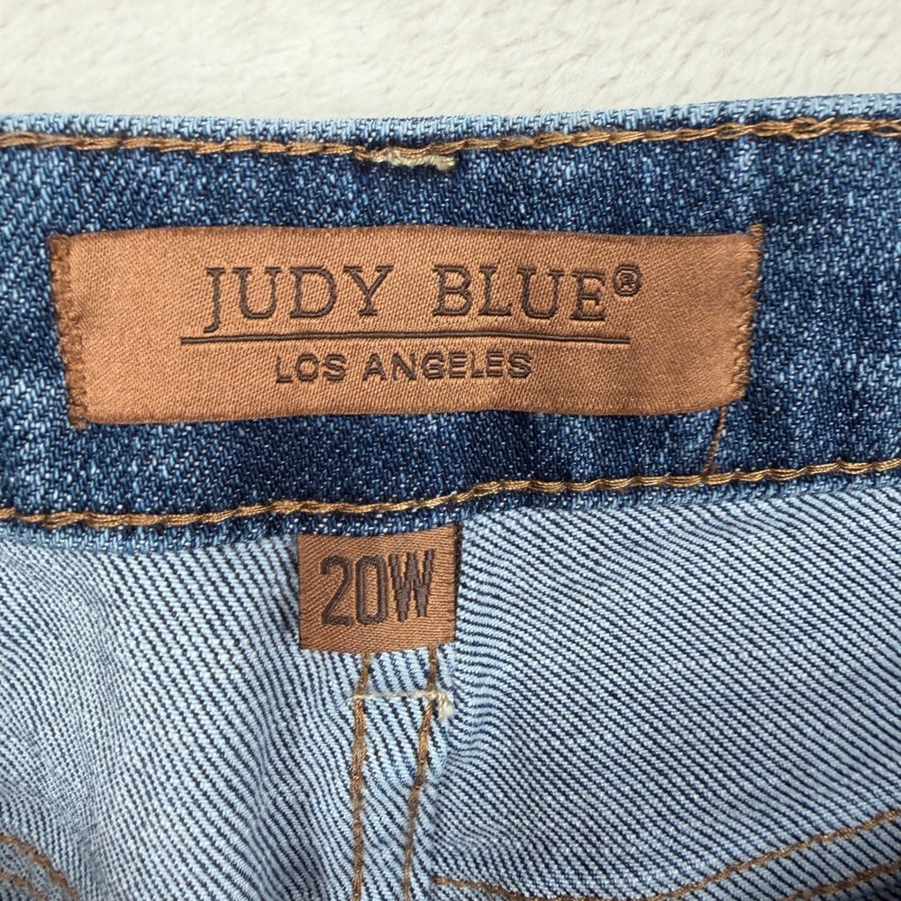 Judy Blue 20W Retro Wide Leg Jeans High Rise Medium Wash JB88847 DK-CO Stretch - Picture 7 of 16